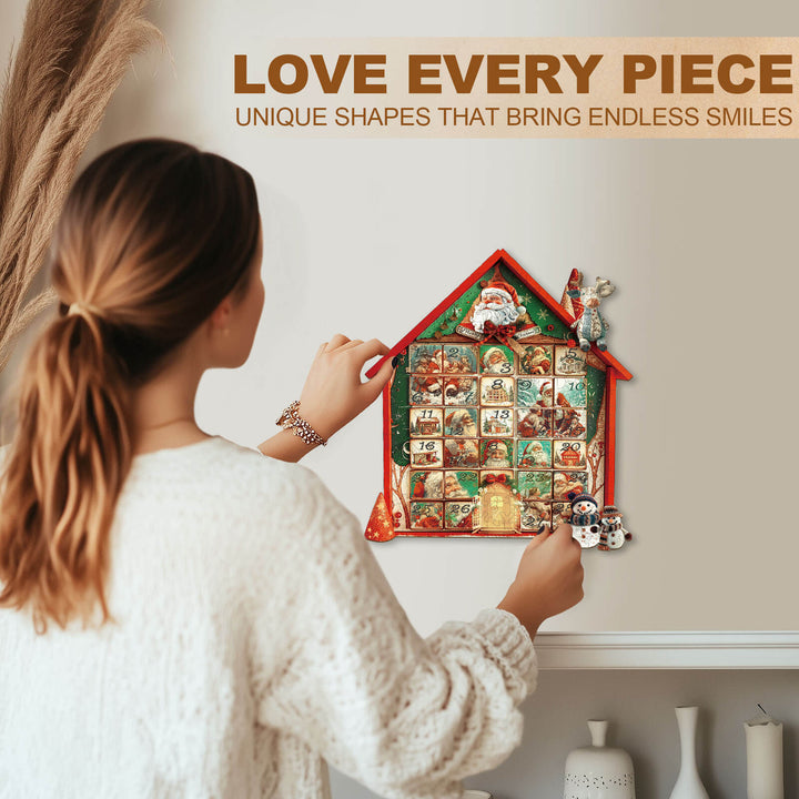Christmas Calendar House Wooden Jigsaw Puzzle