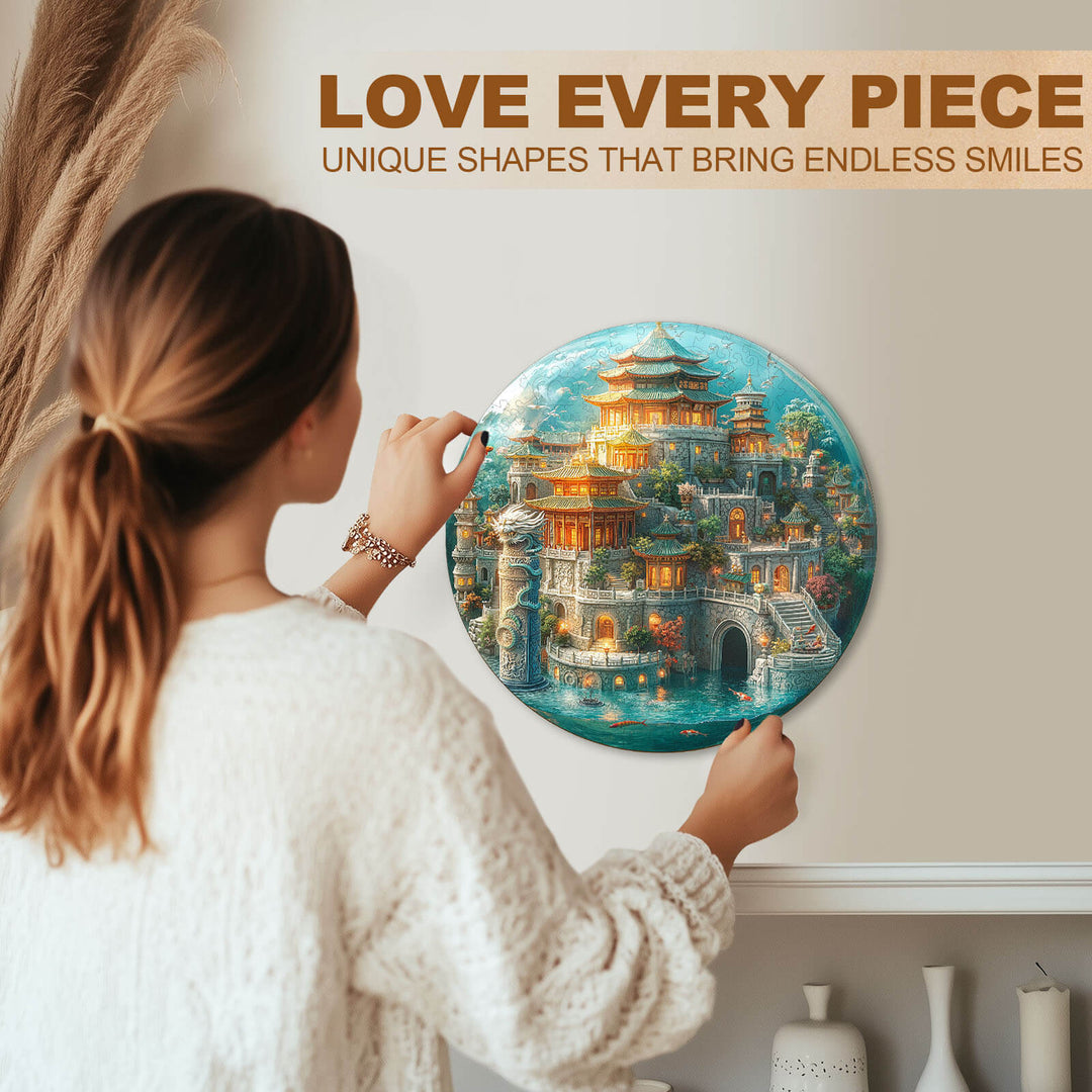 Unterwasser-Drachenpalast Holz-Puzzlespiel