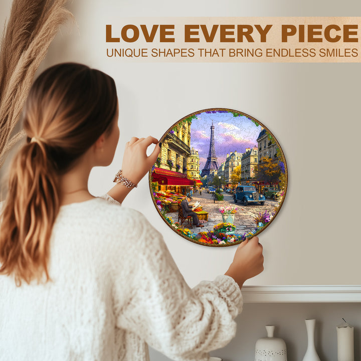 Street scenes of Paris Wooden Jigsaw Puzzle