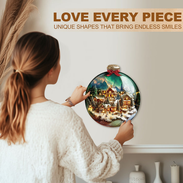 Christmas crystal ball Wooden Jigsaw Puzzle