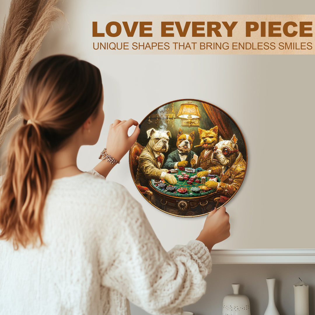 Poker Hound Wooden Jigsaw Puzzle