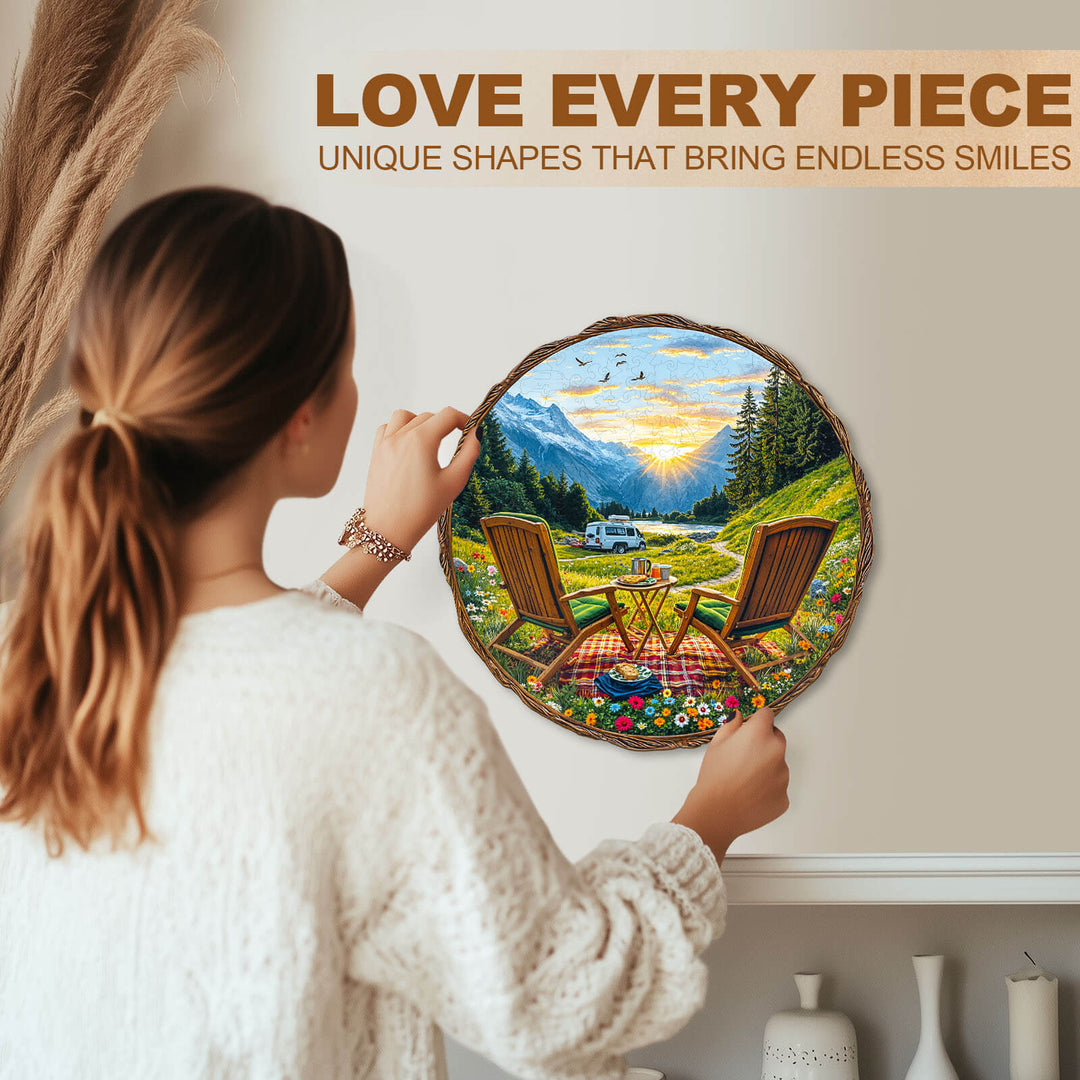 Travel in the mountains Wooden Jigsaw Puzzle