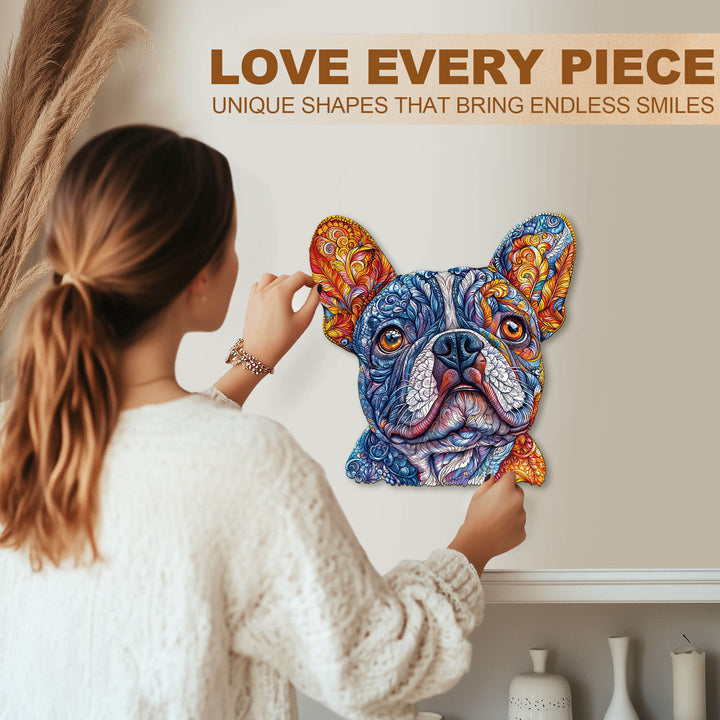 Vivid Bulldog Wooden Jigsaw Puzzle
