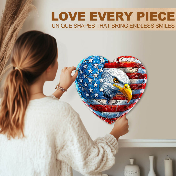 Patriotic Eagle-1 Wooden Jigsaw Puzzle