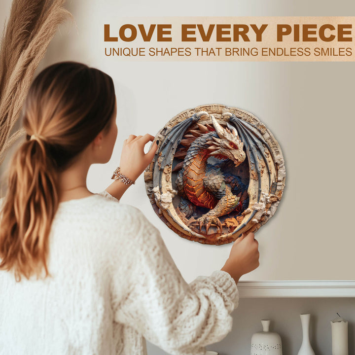 Elements Earth Dragon Wooden Jigsaw Puzzle