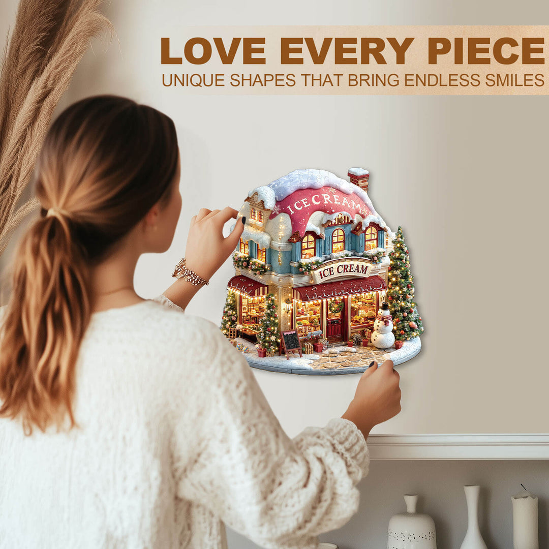 Christmas ice cream Wooden Jigsaw Puzzle