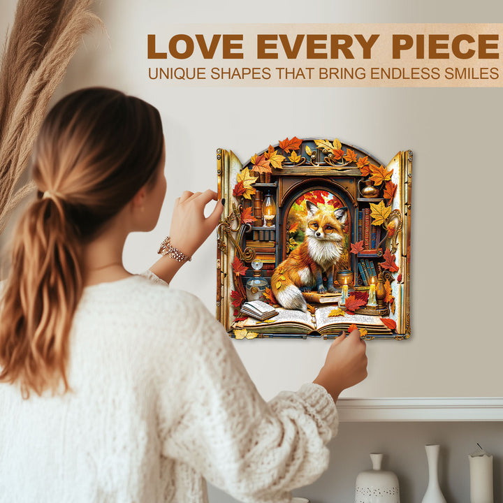 Bookcase Fox Wooden Jigsaw Puzzle