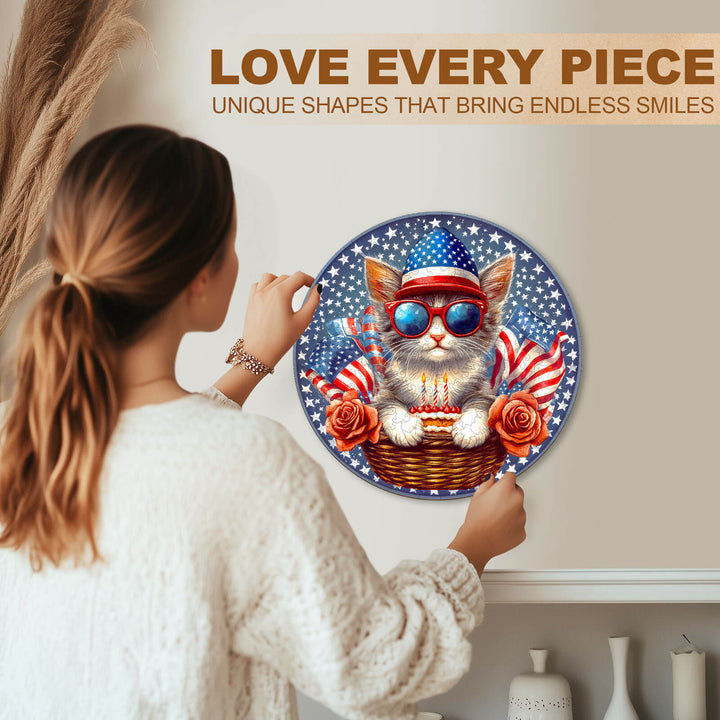 Sterne und Katzen Holz-Puzzle