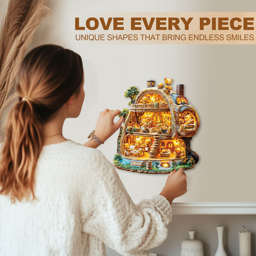 Little Bear Bakery Wooden Jigsaw Puzzle