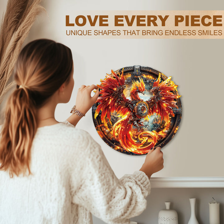 Mechanical Fire Phoenix Wooden Jigsaw Puzzle