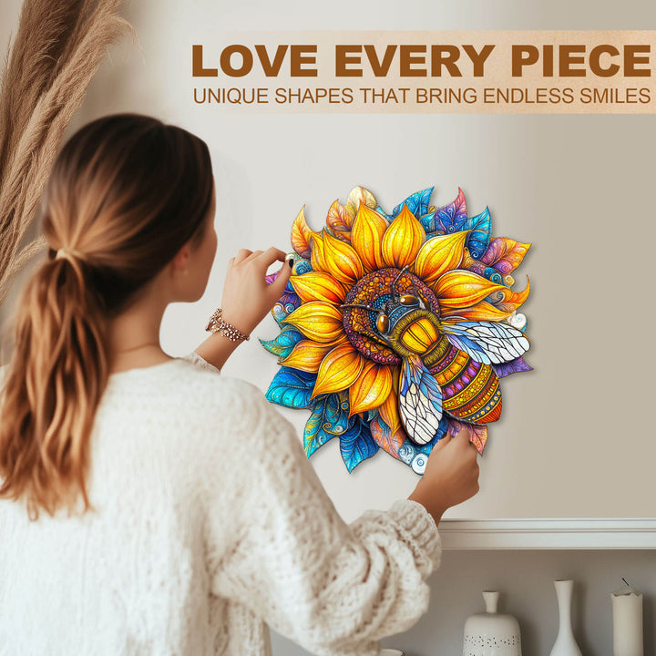 Bee in Bloom Wooden Jigsaw Puzzle