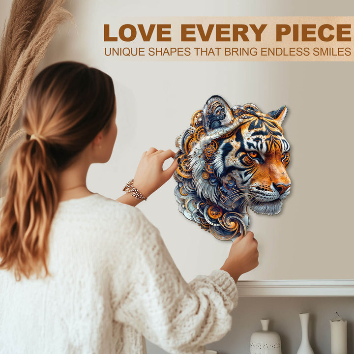 Golden mechanical tiger Wooden Jigsaw Puzzle