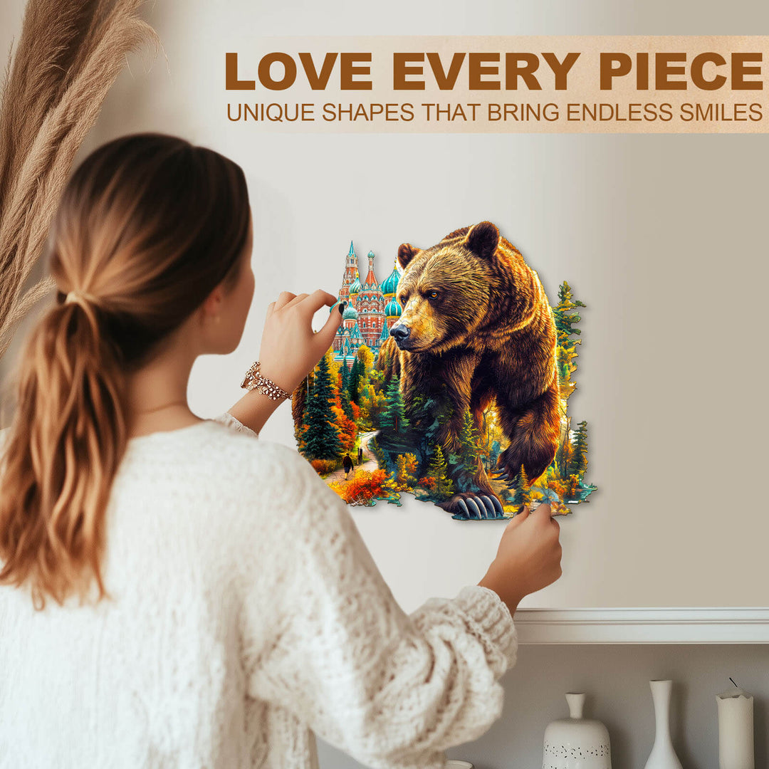 Bär und Basilika Holzpuzzle