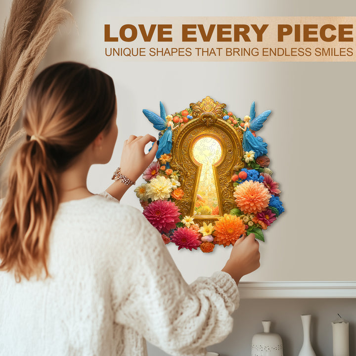 Elf door lock Wooden Jigsaw Puzzle