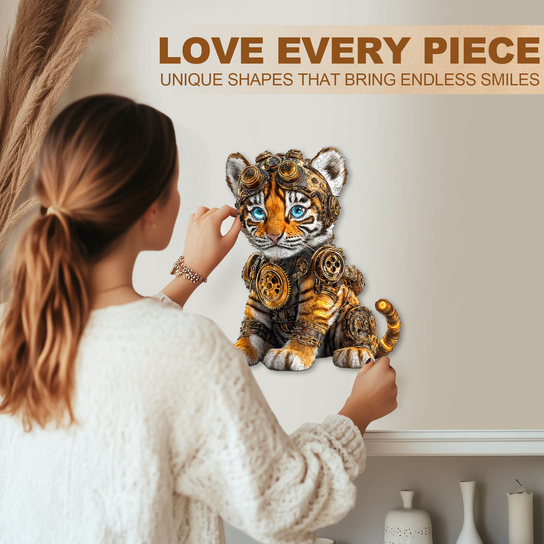 Punk tiger Wooden Jigsaw Puzzle