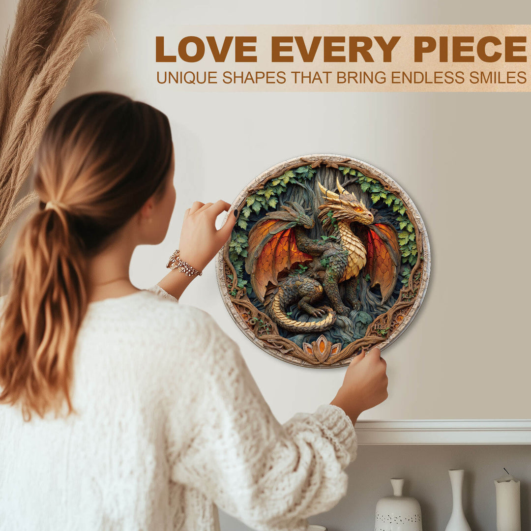 Elements Wood Dragon Wooden Jigsaw Puzzle