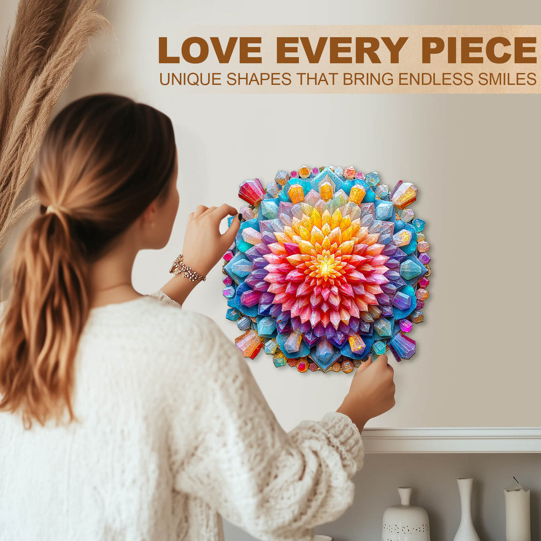 Crystal Mandala Wooden Jigsaw Puzzle