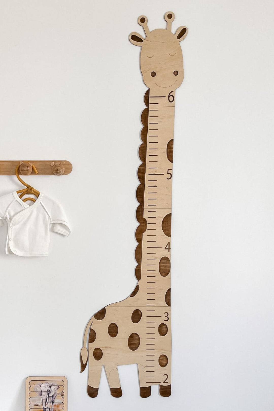 Wooden Giraffe Growth Chart Height Ruler for Kids Woodbests