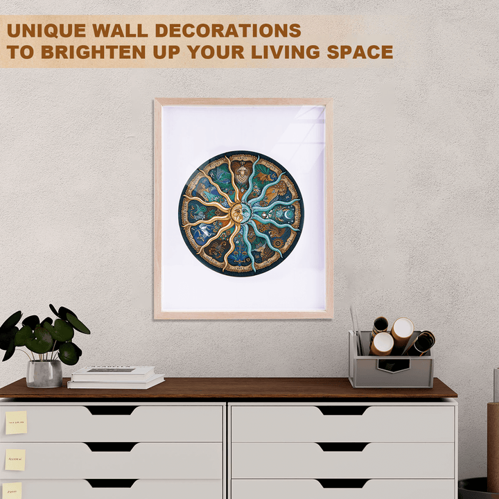 Unique wall decoration featuring a colorful Zodiac design, perfect for enhancing your living space.
