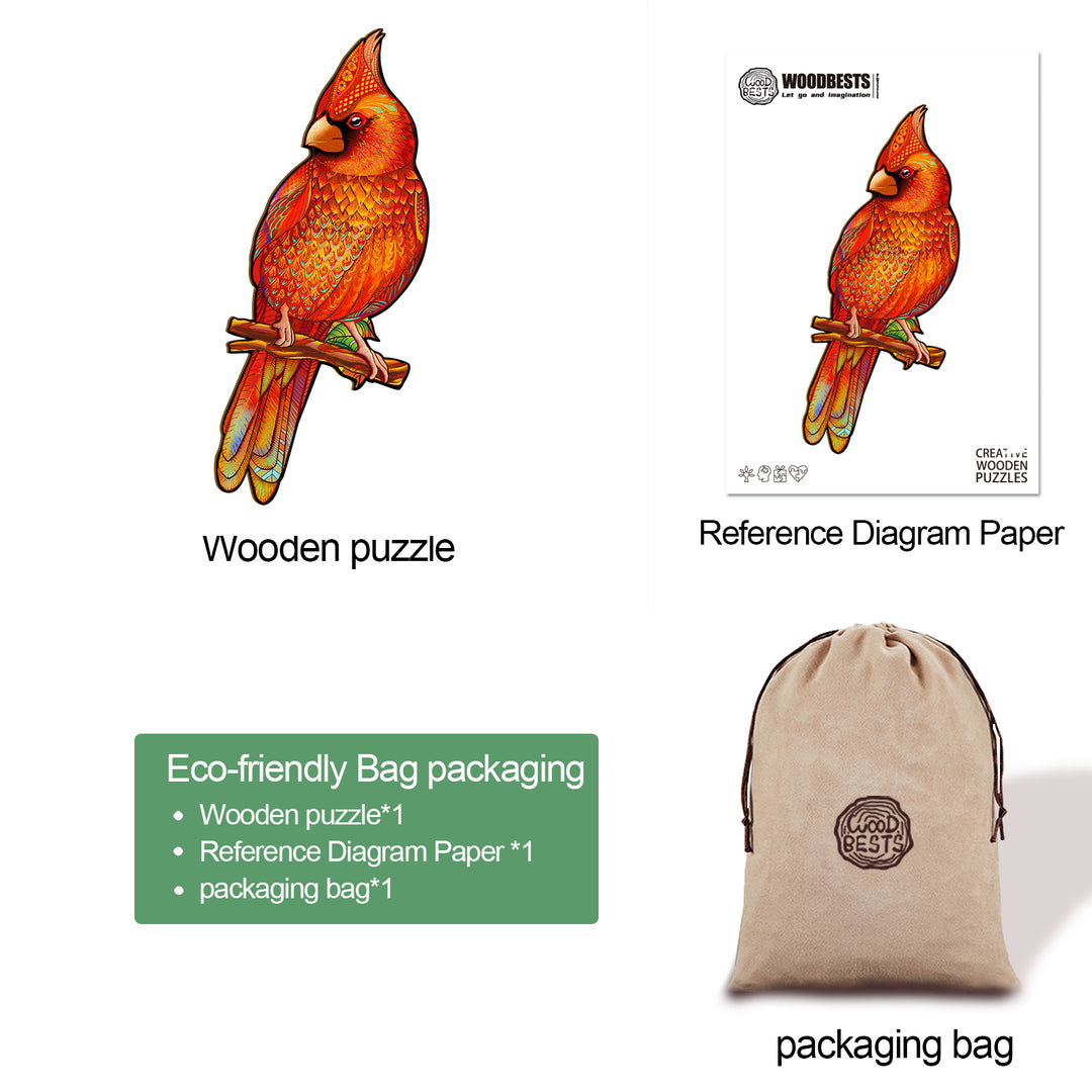 Northern Cardinal Wooden Jigsaw Puzzle