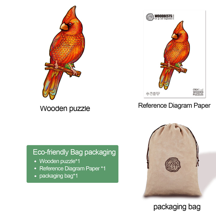 Northern Cardinal Wooden Jigsaw Puzzle