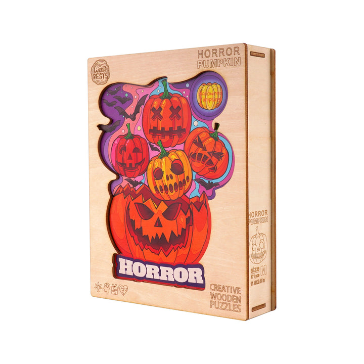 Horror Pumpkin Wooden Jigsaw Puzzle