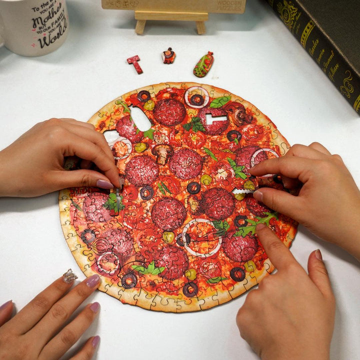 Sausage Pizza Wooden Jigsaw Puzzle