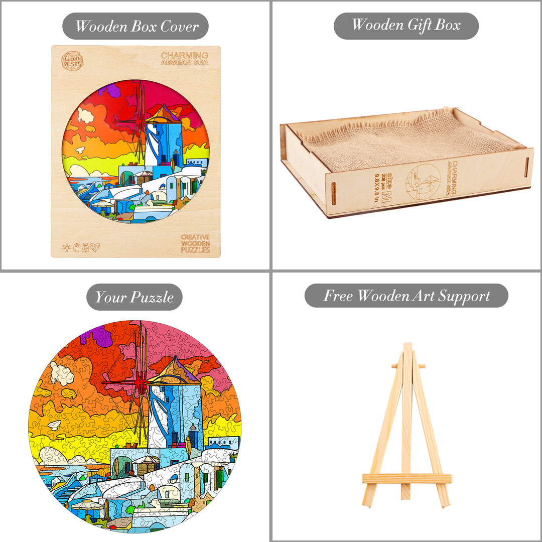 Charming Aegean Sea Wooden Jigsaw Puzzle