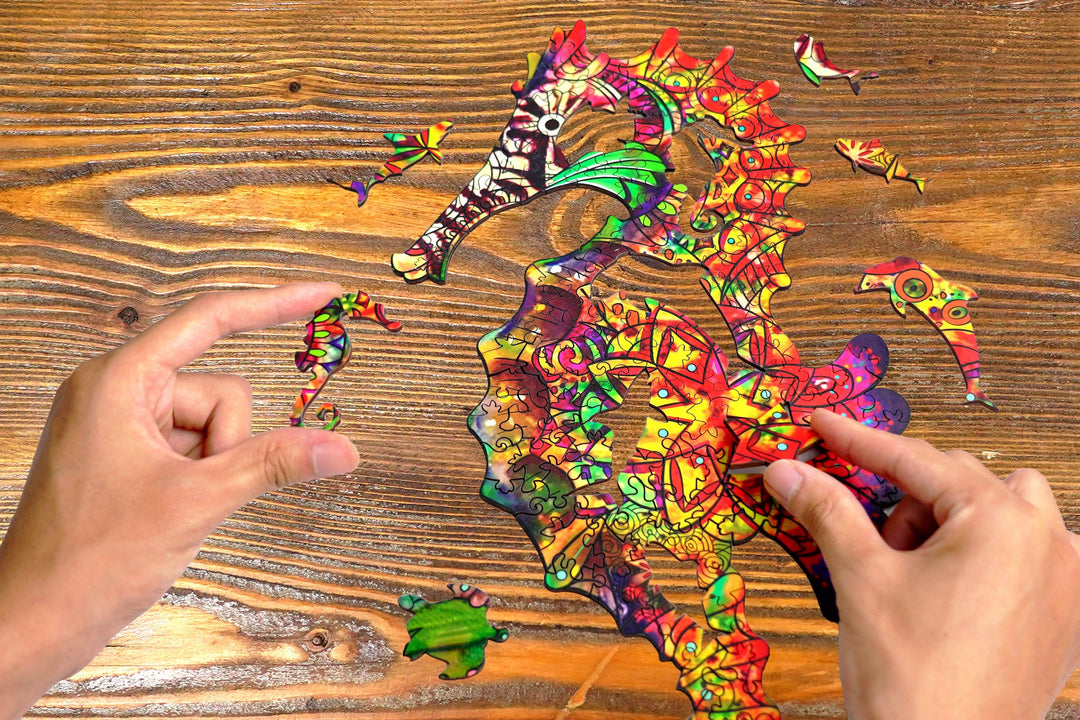 Brilliant Sea Horse Wooden Jigsaw Puzzle