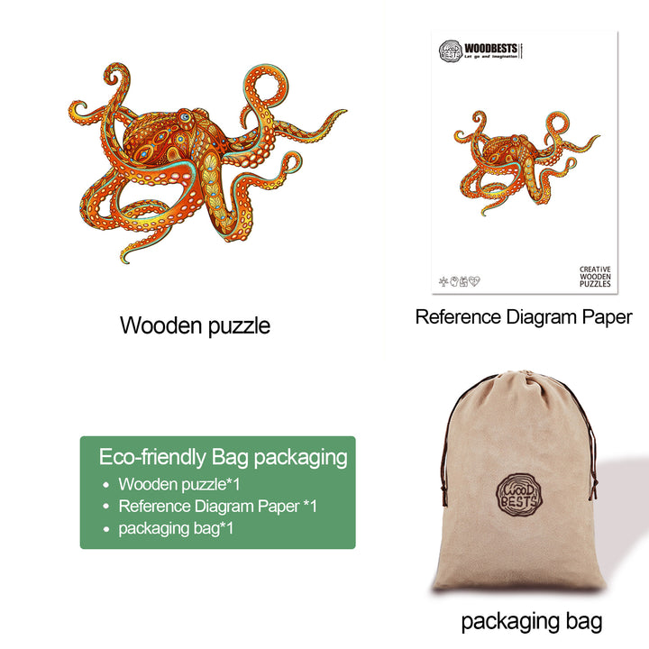 Big Octopus Wooden Jigsaw Puzzle