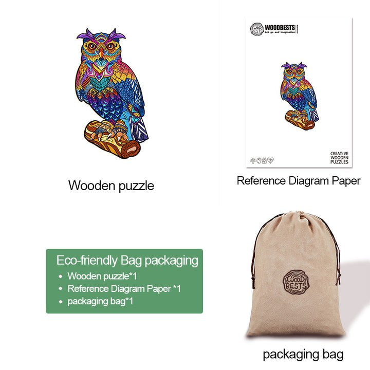 Stately Owl Wooden Jigsaw Puzzle