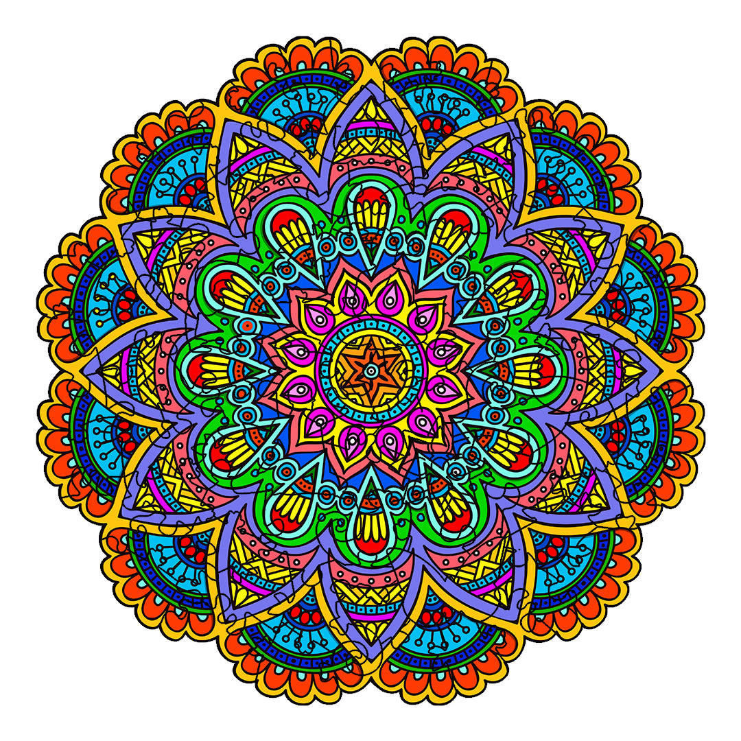 Flower Mandala Wooden Jigsaw Puzzle