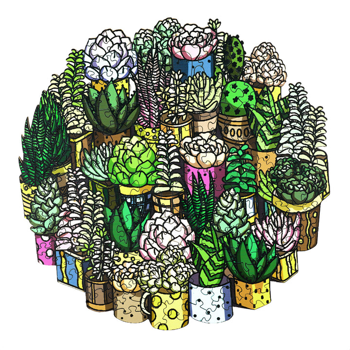 Succulent Plant Wooden Jigsaw Puzzle