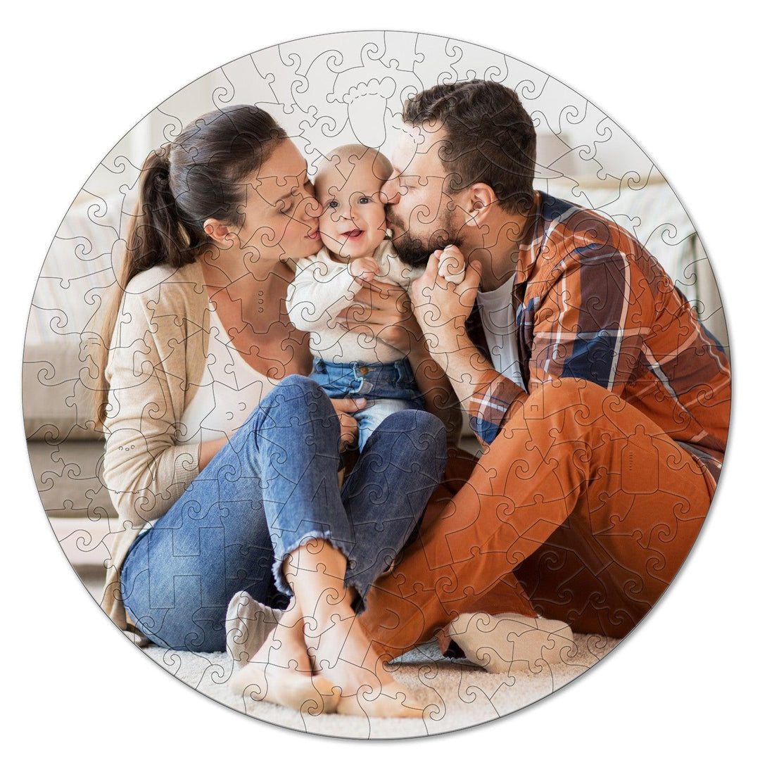 Personalized Photo Happy Family Wooden Puzzles - Woodbests