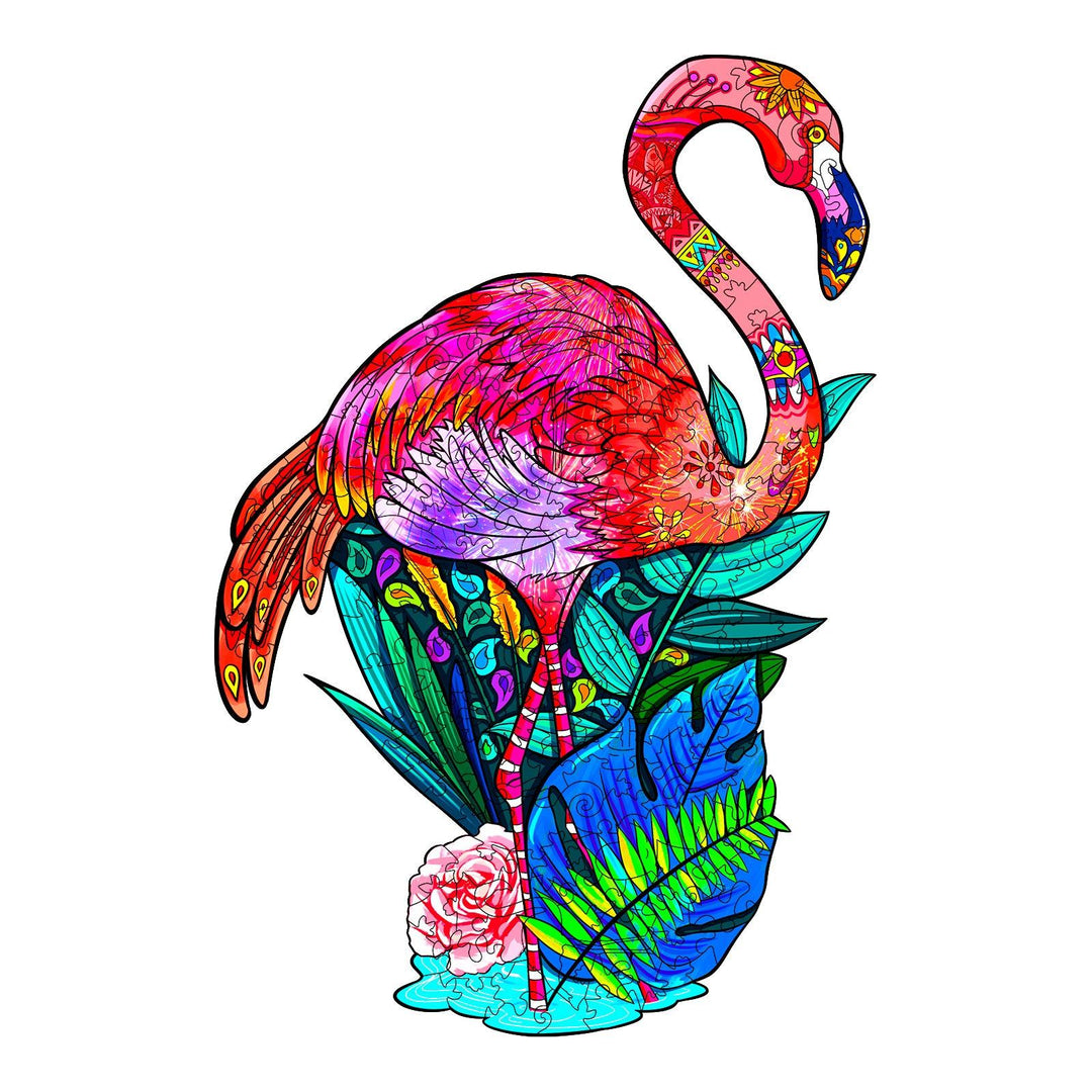 Passionate Flamingo Wooden Jigsaw Puzzle - Woodbests
