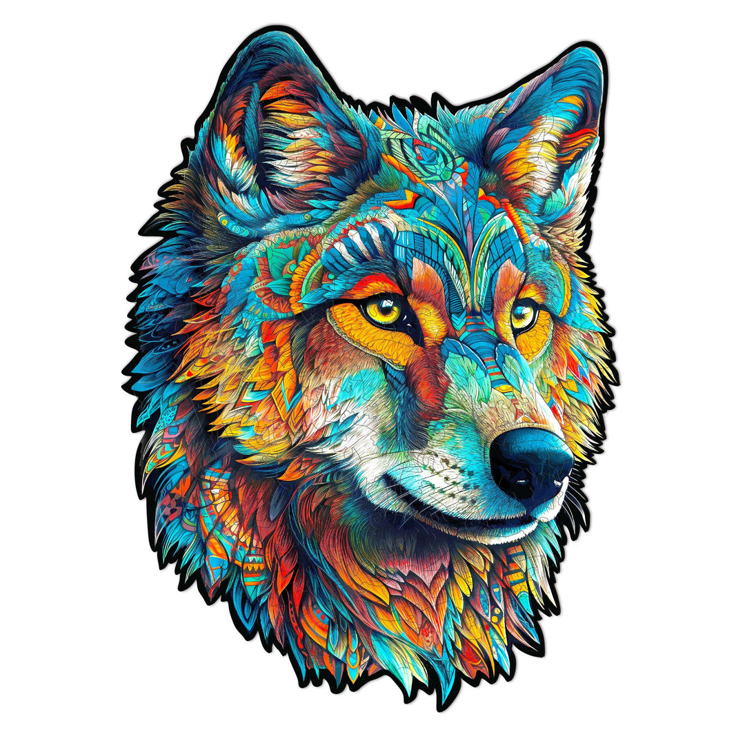 Fearless Wolf Wooden Jigsaw Puzzle-Woodbests