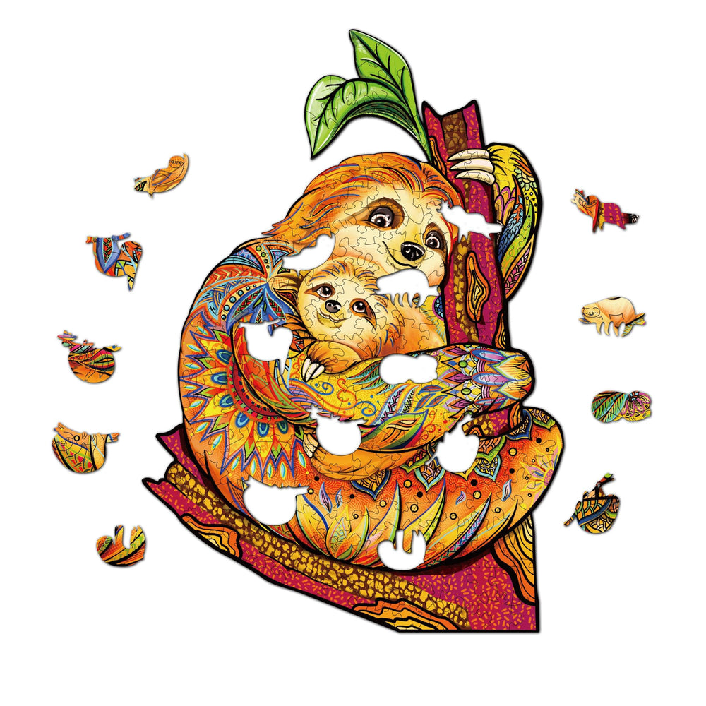 Sloth Family Wooden Jigsaw Puzzle