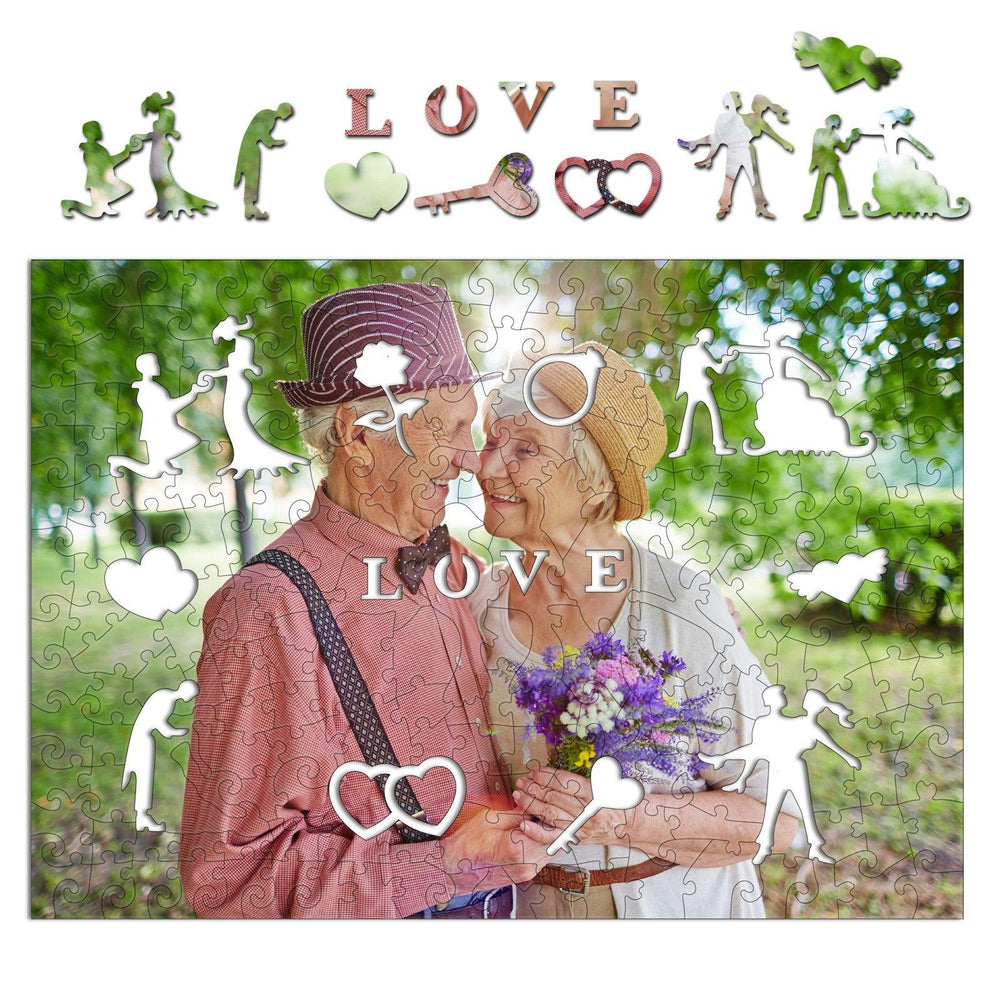 Personalized Photo Wooden Puzzle - Love Theme