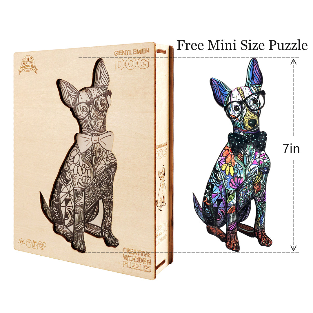 Gentlemen Dog Wooden Jigsaw Puzzle