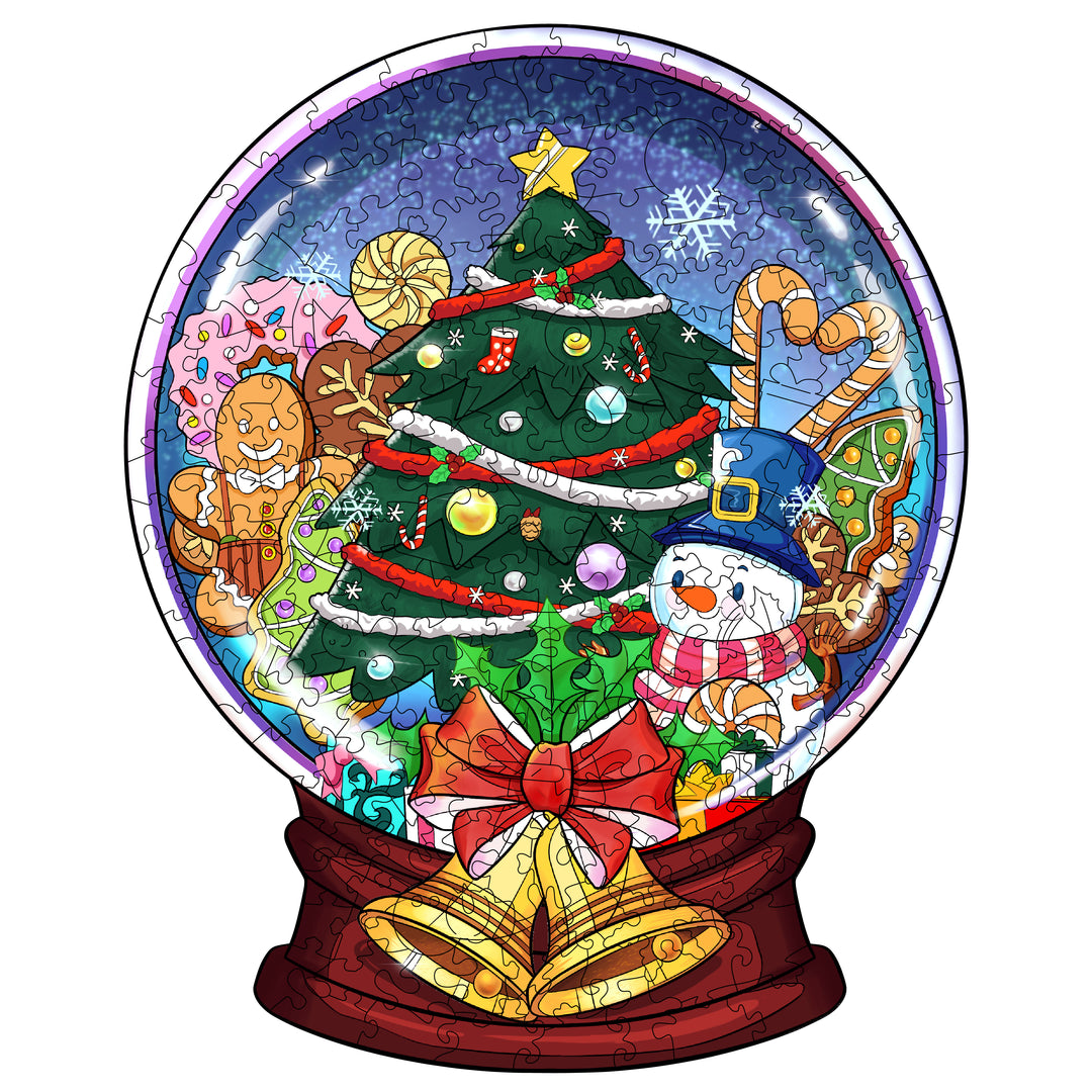 Christmas Crystal Ball Wooden Jigsaw Puzzle