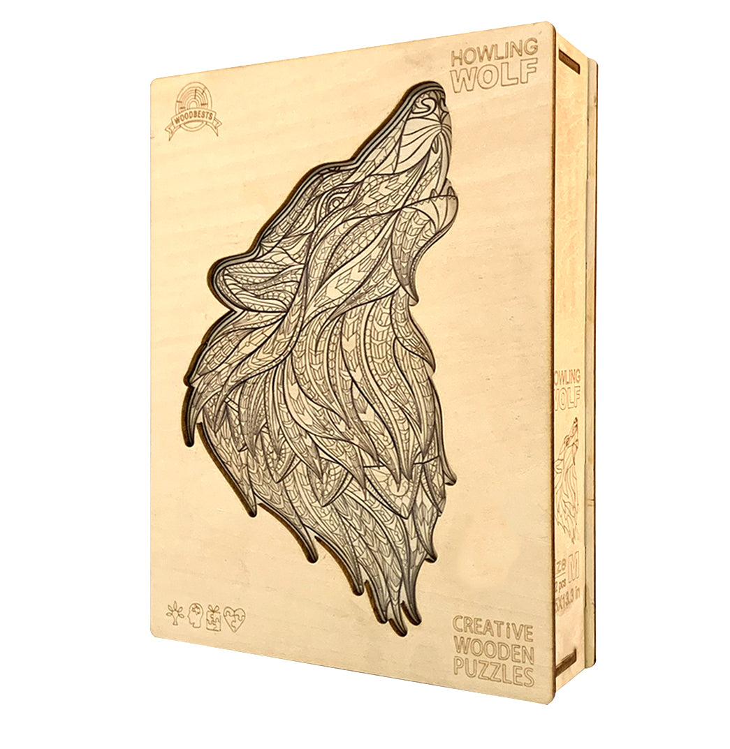 Howling Wolf Wooden Jigsaw Puzzle