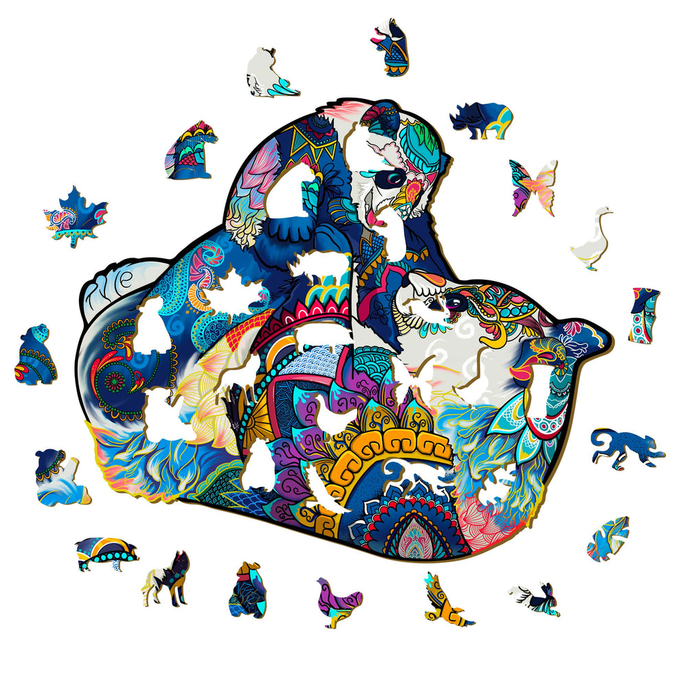 Panda Family Wooden Jigsaw Puzzle