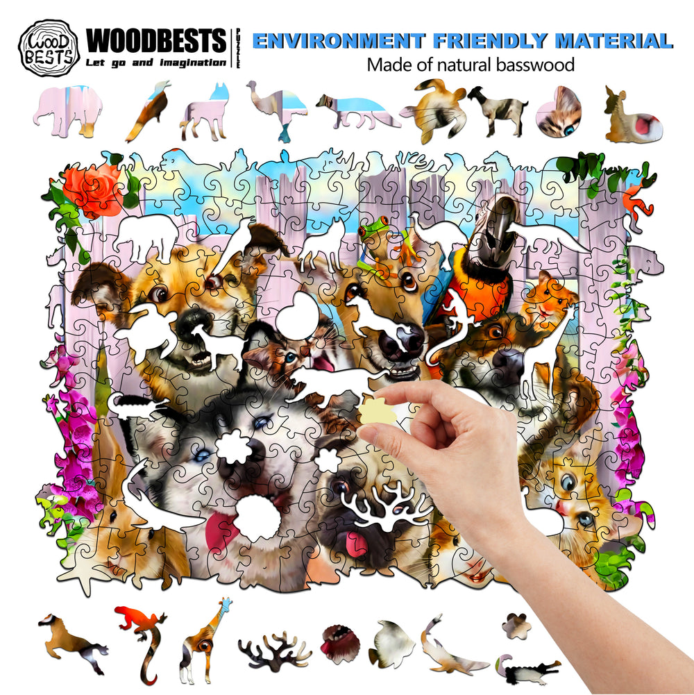 Paw-some Friends Wooden Jigsaw Puzzle