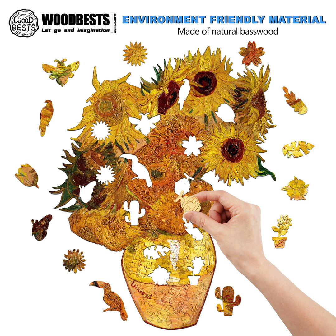 Vincent's Sunflowers Wooden Jigsaw Puzzle