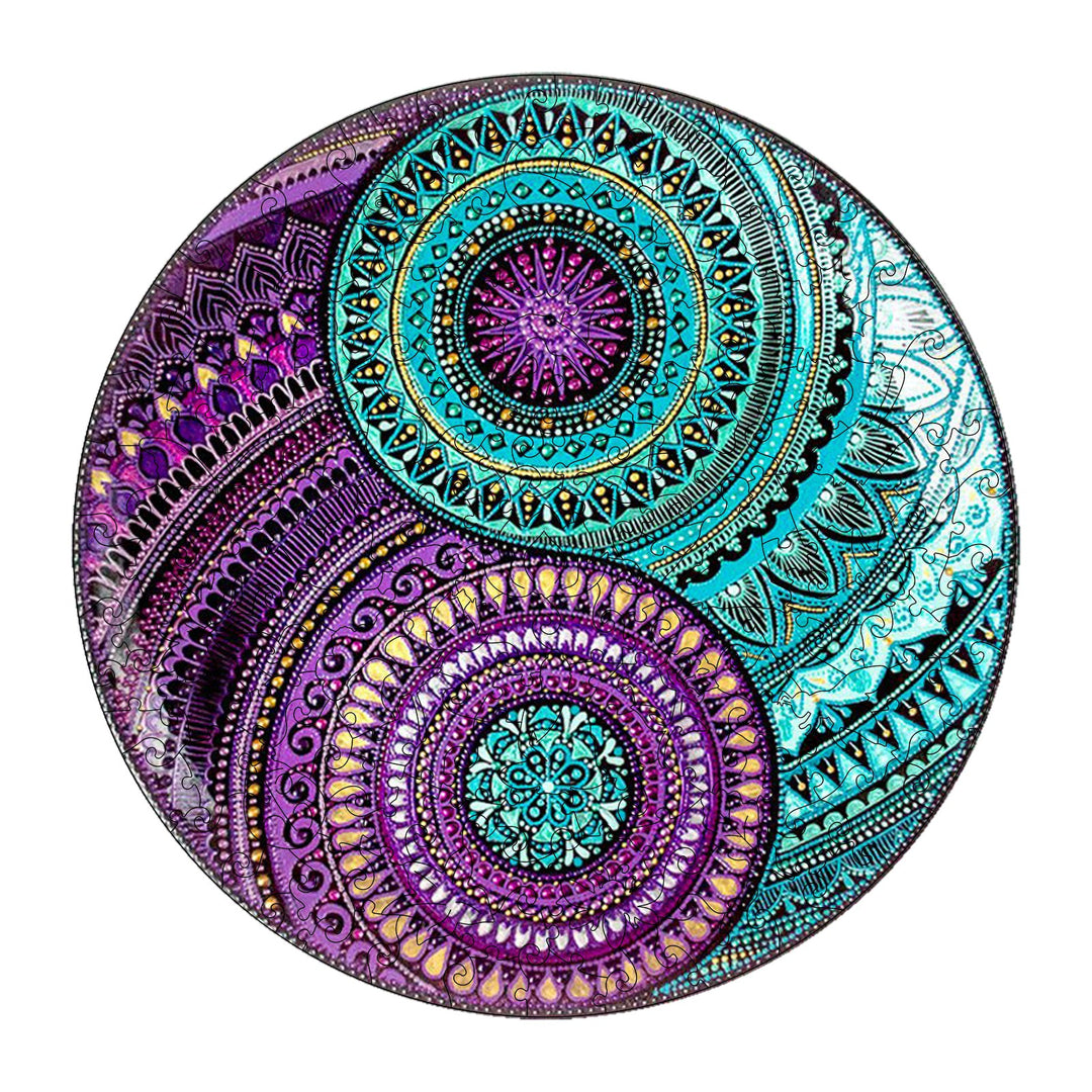 Yin Yang Mandala Wooden Jigsaw Puzzle