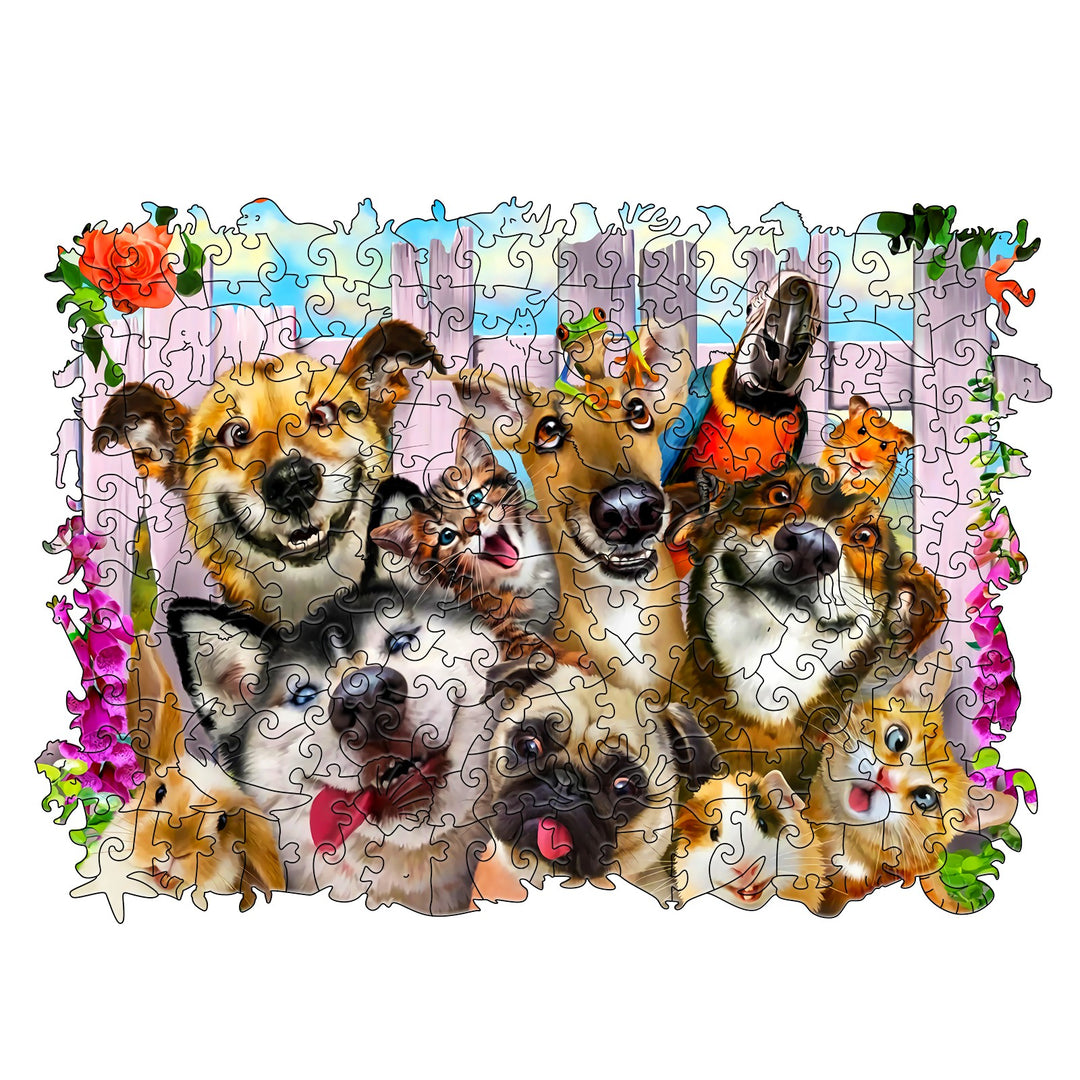 Paw-some Friends Wooden Jigsaw Puzzle