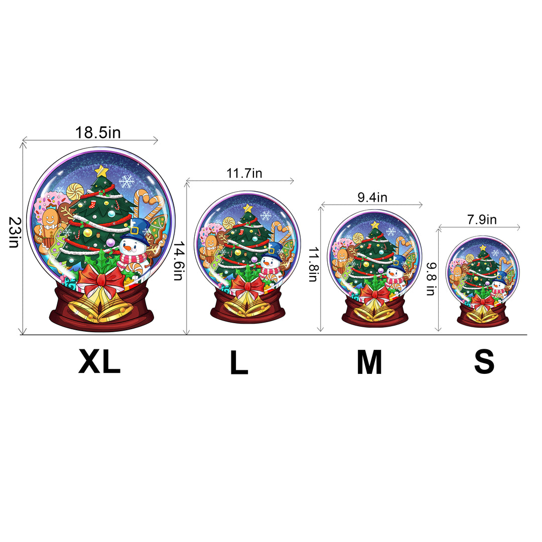 Christmas Crystal Ball Wooden Jigsaw Puzzle