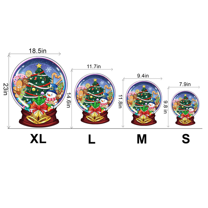 Christmas Crystal Ball Wooden Jigsaw Puzzle