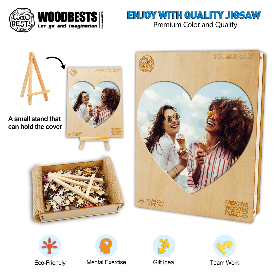 LOVE Style Personalized Friendship Photo Wooden Puzzle