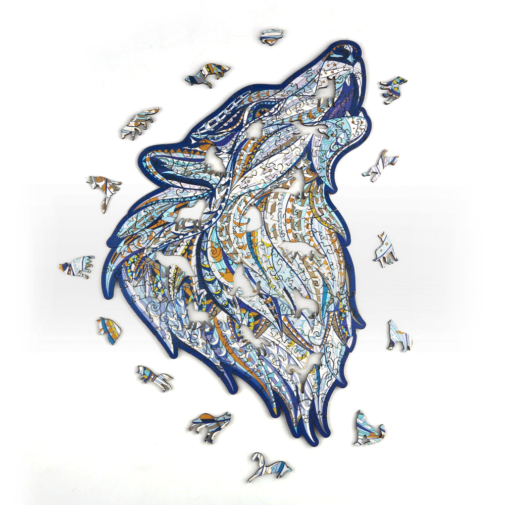Howling Wolf Wooden Jigsaw Puzzle